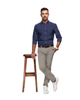 VIOLET BLUE WITH THIN LINE COTTON SHIRT